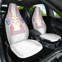 Philippines Barong Style Car Seat Cover Polynesian Kakau Art Tattoos with Tribal Filipino Sun LT03 One Size White - Polynesian Pride