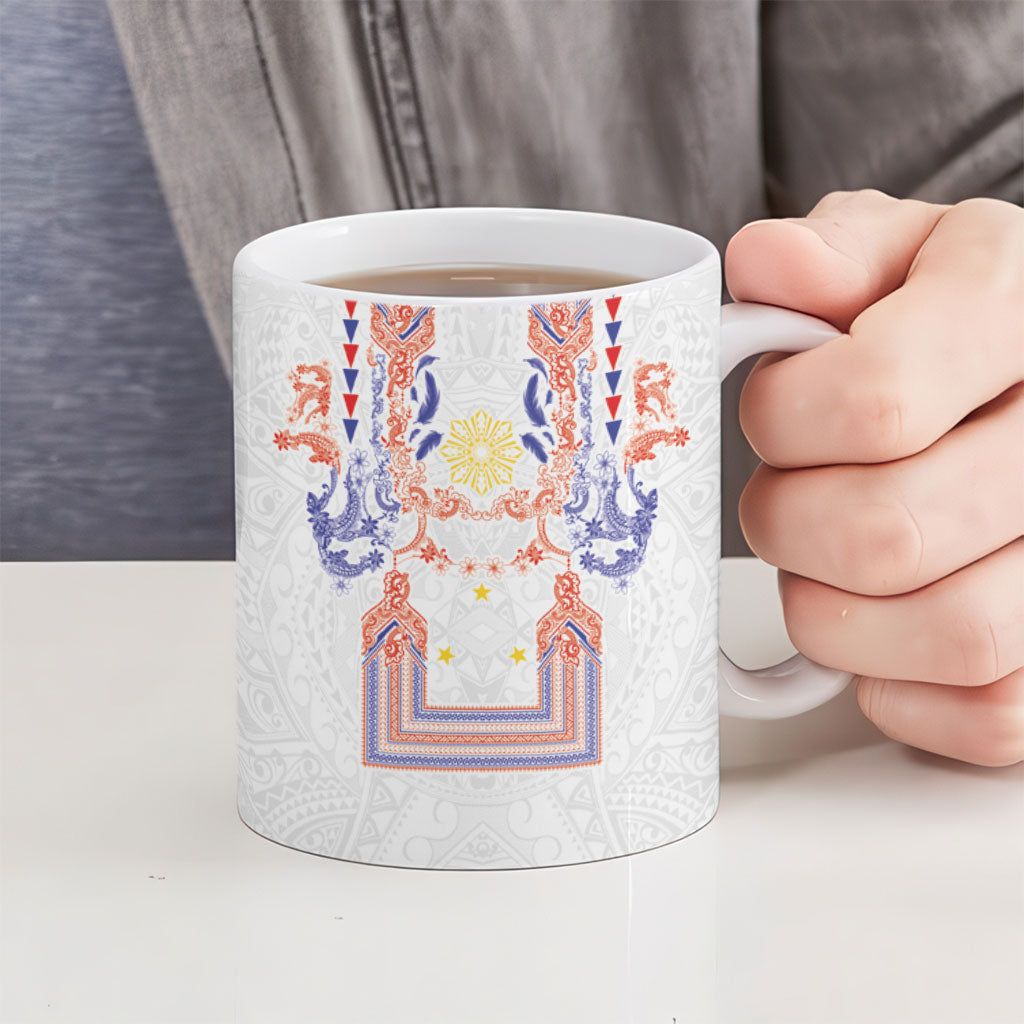 Philippines Barong Style Ceramic Mug Polynesian Kakau Art Tattoos with Tribal Filipino Sun LT03 - Polynesian Pride