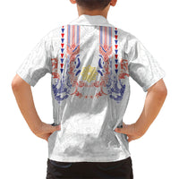 Philippines Barong Style Family Matching Long Sleeve Bodycon Dress and Hawaiian Shirt Polynesian Kakau Art Tattoos with Tribal Filipino Sun LT03 - Polynesian Pride