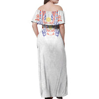 Philippines Barong Style Family Matching Off Shoulder Maxi Dress and Hawaiian Shirt Polynesian Kakau Art Tattoos with Tribal Filipino Sun LT03 - Polynesian Pride