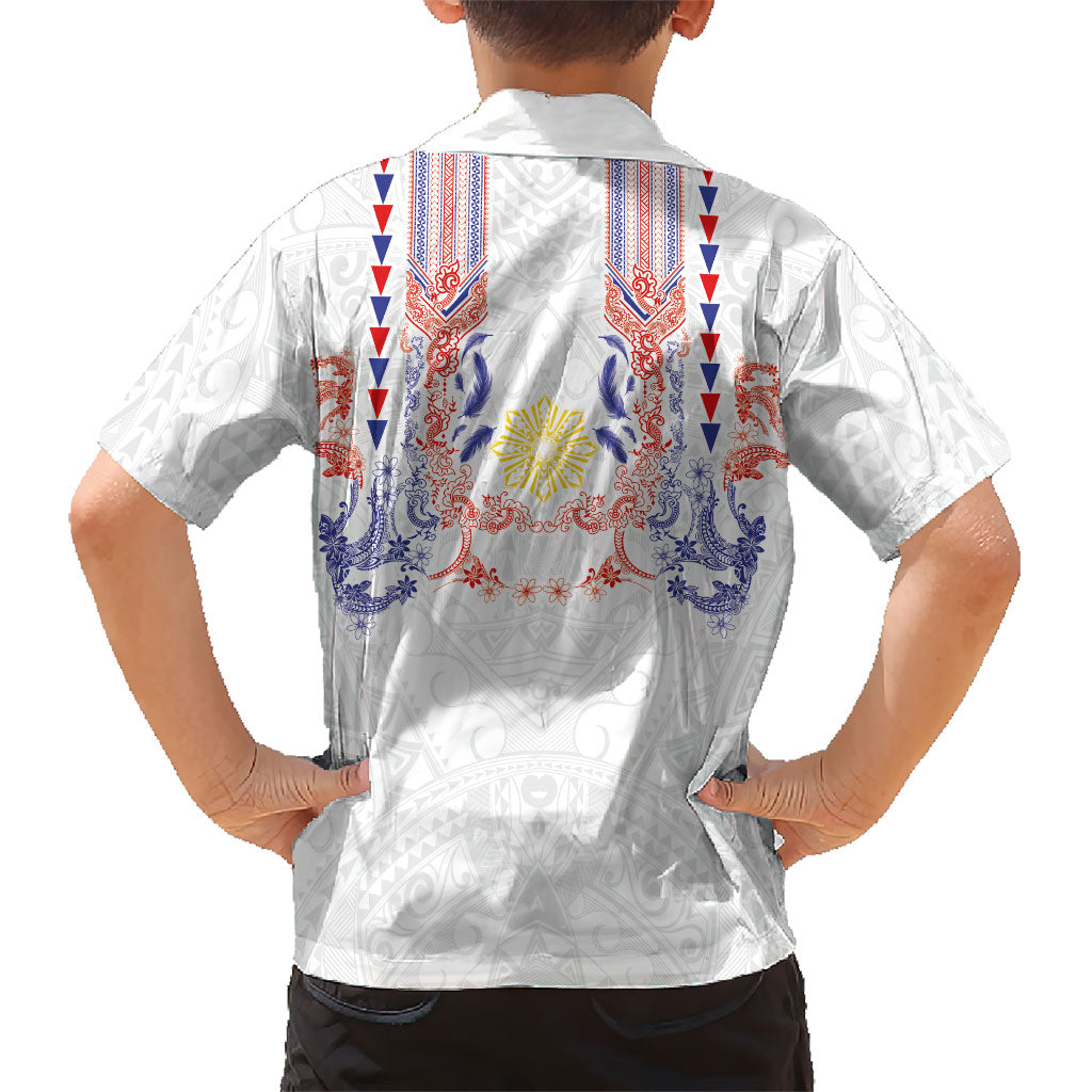 Philippines Barong Style Hawaiian Shirt Polynesian Kakau Art Tattoos with Tribal Filipino Sun LT03 - Polynesian Pride