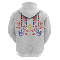 Philippines Barong Style Hoodie Polynesian Kakau Art Tattoos with Tribal Filipino Sun LT03 - Polynesian Pride