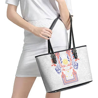 Philippines Barong Style Leather Tote Bag Polynesian Kakau Art Tattoos with Tribal Filipino Sun LT03 - Polynesian Pride