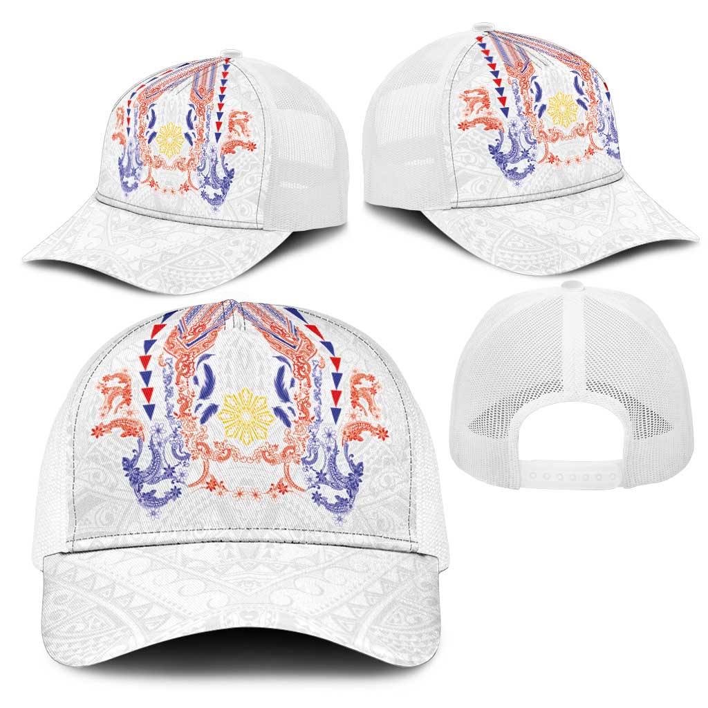 Philippines Barong Style Mesh Trucker Cap Polynesian Kakau Art Tattoos with Tribal Filipino Sun LT03 - Polynesian Pride