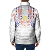 Philippines Barong Style Padded Jacket Polynesian Kakau Art Tattoos with Tribal Filipino Sun LT03 - Polynesian Pride