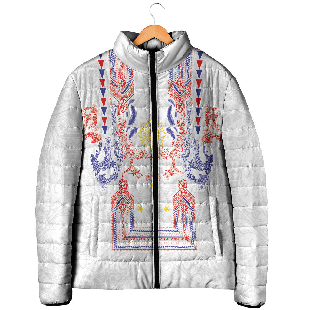 Philippines Barong Style Padded Jacket Polynesian Kakau Art Tattoos with Tribal Filipino Sun LT03 - Polynesian Pride