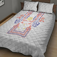 Philippines Barong Style Quilt Bed Set Polynesian Kakau Art Tattoos with Tribal Filipino Sun