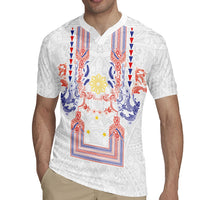 Philippines Barong Style Rugby Jersey Polynesian Kakau Art Tattoos with Tribal Filipino Sun