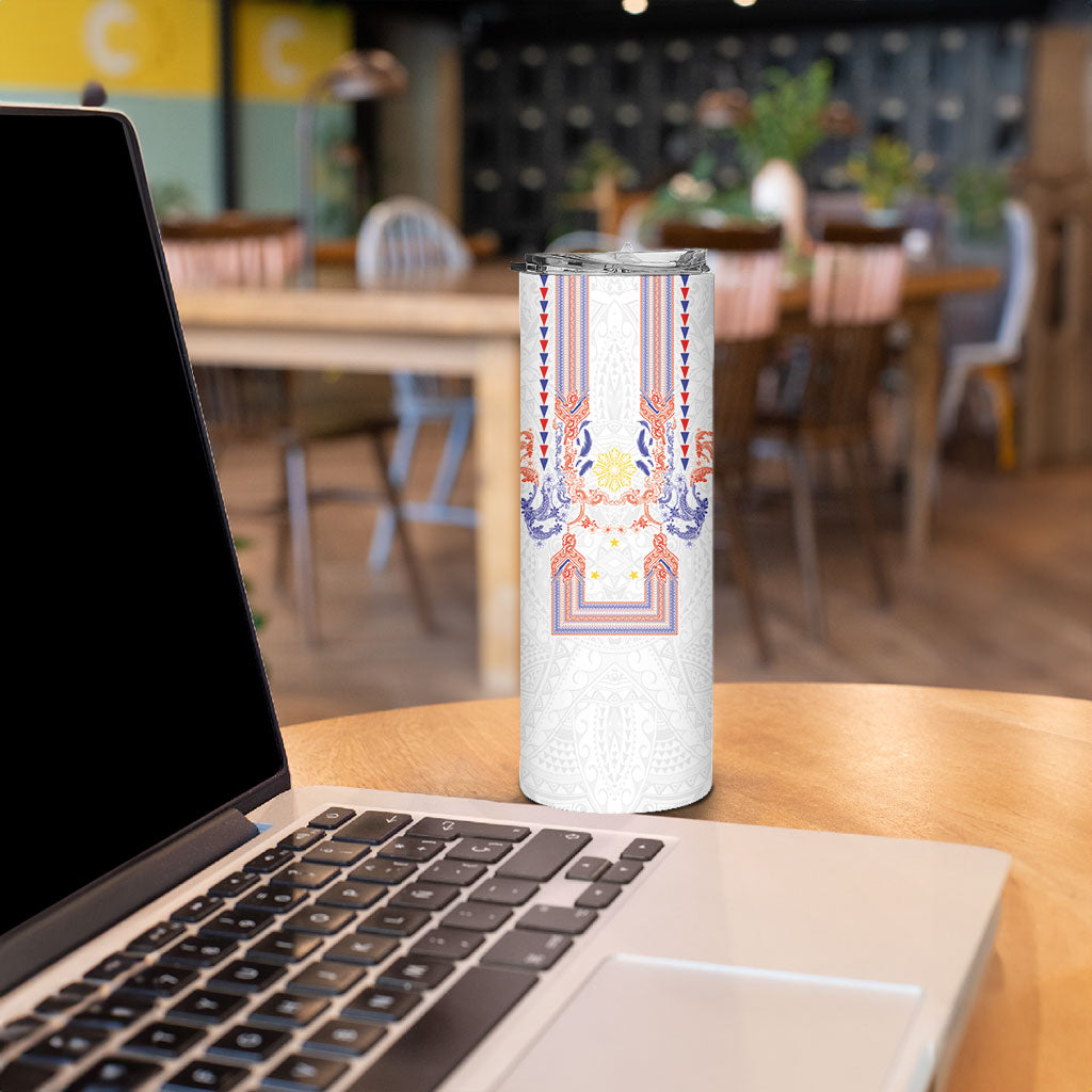 Philippines Barong Style Skinny Tumbler Polynesian Kakau Art Tattoos with Tribal Filipino Sun LT03 - Polynesian Pride