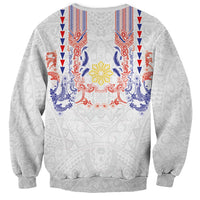 Philippines Barong Style Sweatshirt Polynesian Kakau Art Tattoos with Tribal Filipino Sun