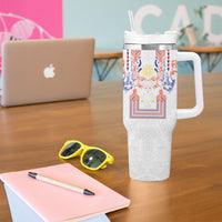 Philippines Barong Style Tumbler With Handle Polynesian Kakau Art Tattoos with Tribal Filipino Sun LT03 - Polynesian Pride