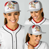 Philippines MassKara Festival Baseball Net Cap Smile Masks with Hawaiian Art Pattern and Tropical Plants LT03 - Polynesian Pride