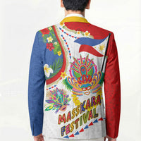 Philippines MassKara Festival Blazer Smile Masks with Hawaiian Art Pattern and Tropical Plants LT03 - Polynesian Pride