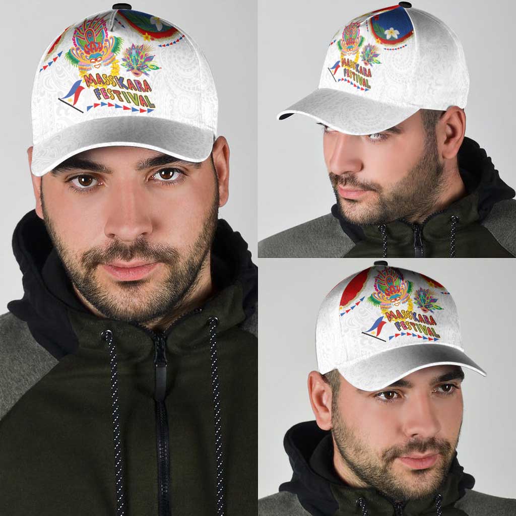Philippines MassKara Festival Classic Cap Smile Masks with Hawaiian Art Pattern and Tropical Plants LT03 - Polynesian Pride