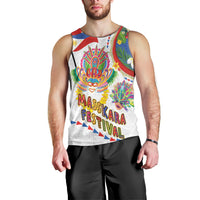 Philippines MassKara Festival Men Tank Top Smile Masks with Hawaiian Art Pattern and Tropical Plants LT03 - Polynesian Pride