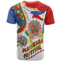 Philippines MassKara Festival T Shirt Smile Masks with Hawaiian Art Pattern and Tropical Plants LT03 - Polynesian Pride