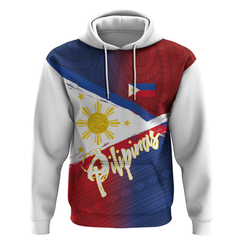 Philippines Basketball Custom Hoodie Pilipinas Tribal Pattern LT03 Pullover Hoodie Multicolor - Polynesian Pride