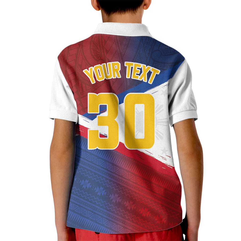 Philippines Basketball Custom Kid Polo Shirt Pilipinas Tribal Pattern LT03 - Polynesian Pride