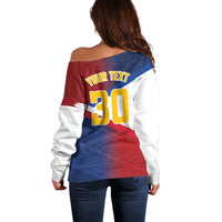 Philippines Basketball Custom Off Shoulder Sweater Pilipinas Tribal Pattern