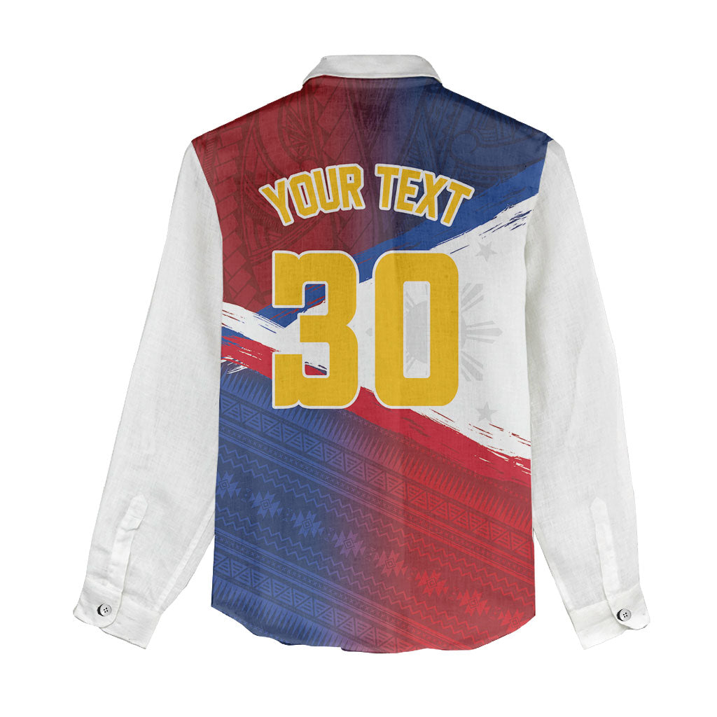 Philippines Basketball Custom Women Casual Shirt Pilipinas Tribal Pattern