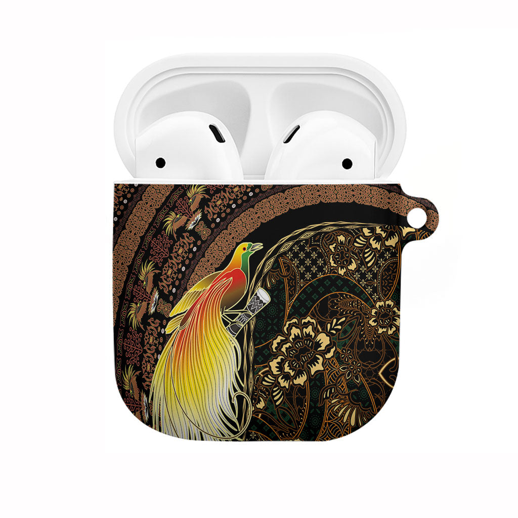 Papua New Guinea and Indonesia Batik AirPods Case Bird of Paradise with Tribal Batik Patterns LT03 Multicolor - Polynesian Pride