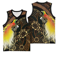 Papua New Guinea and Indonesia Batik Basketball Jersey Bird of Paradise with Tribal Batik Patterns LT03 - Polynesian Pride