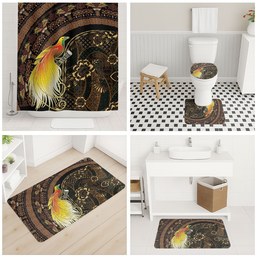 Papua New Guinea and Indonesia Batik Bathroom Set Bird of Paradise with Tribal Batik Patterns LT03 - Polynesian Pride