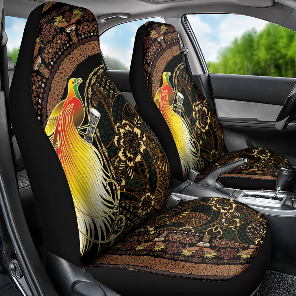 Papua New Guinea and Indonesia Batik Car Seat Cover Bird of Paradise with Tribal Batik Patterns LT03 - Polynesian Pride
