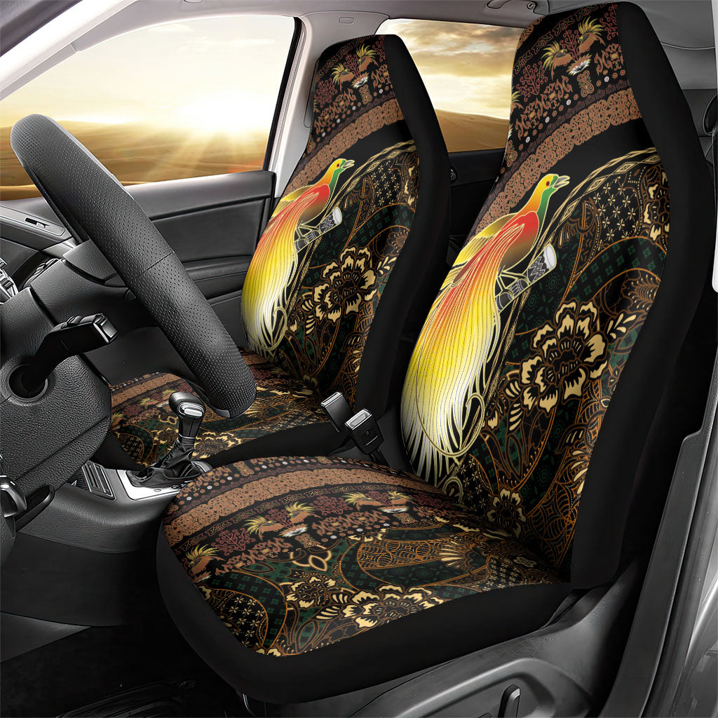 Papua New Guinea and Indonesia Batik Car Seat Cover Bird of Paradise with Tribal Batik Patterns LT03 - Polynesian Pride