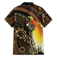 Papua New Guinea and Indonesia Batik Family Matching Off Shoulder Maxi Dress and Hawaiian Shirt Bird of Paradise with Tribal Batik Patterns LT03 - Polynesian Pride