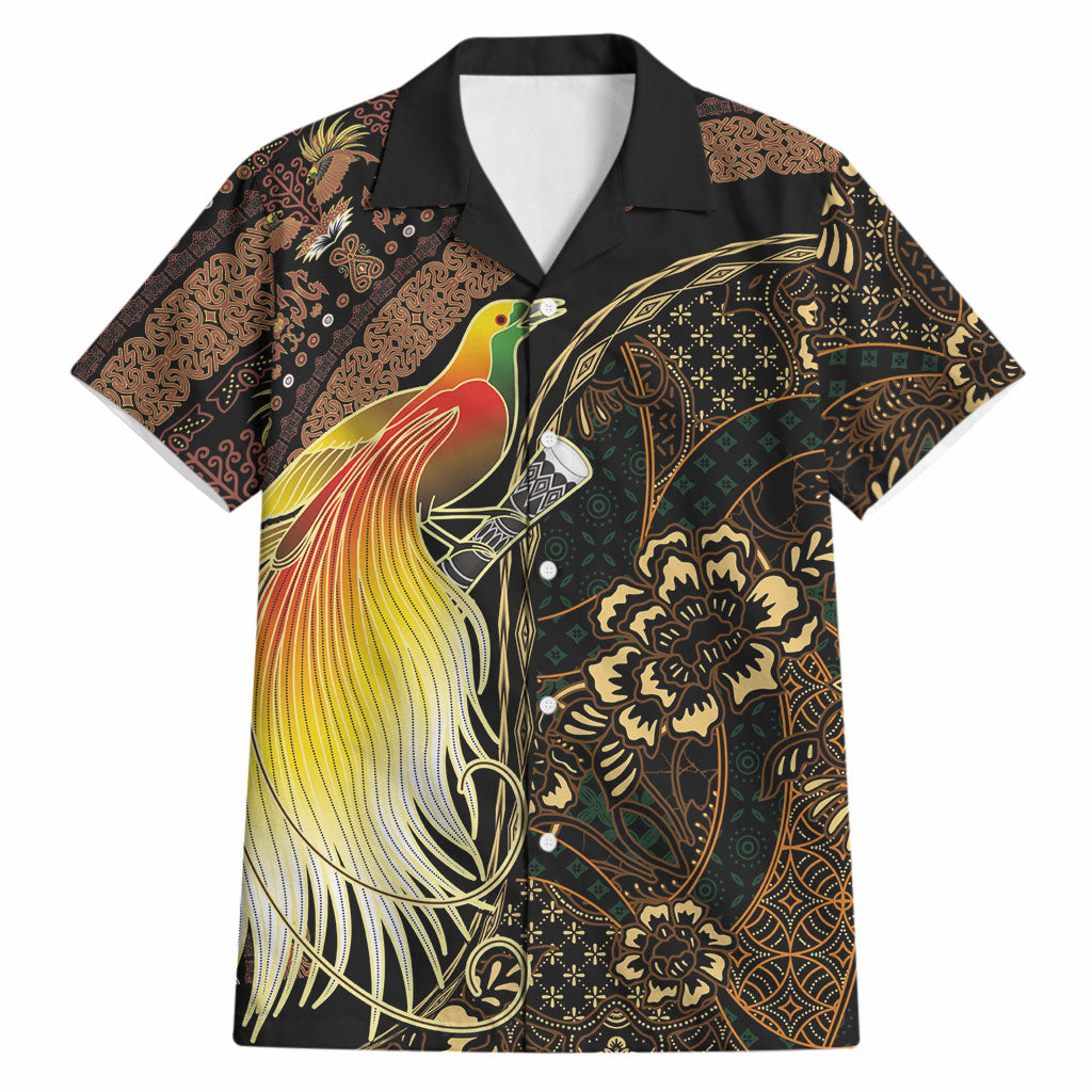 Papua New Guinea and Indonesia Batik Hawaiian Shirt Bird of Paradise with Tribal Batik Patterns LT03 Multicolor - Polynesian Pride