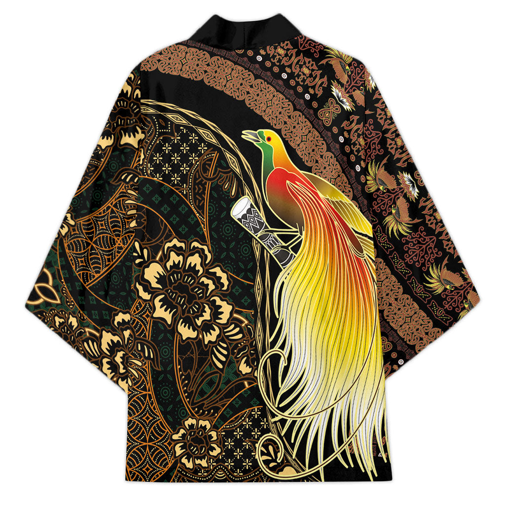 Papua New Guinea and Indonesia Batik Kimono Bird of Paradise with Tribal Batik Patterns LT03 - Polynesian Pride