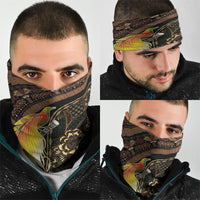 Papua New Guinea and Indonesia Batik Neck Gaiter Bird of Paradise with Tribal Batik Patterns