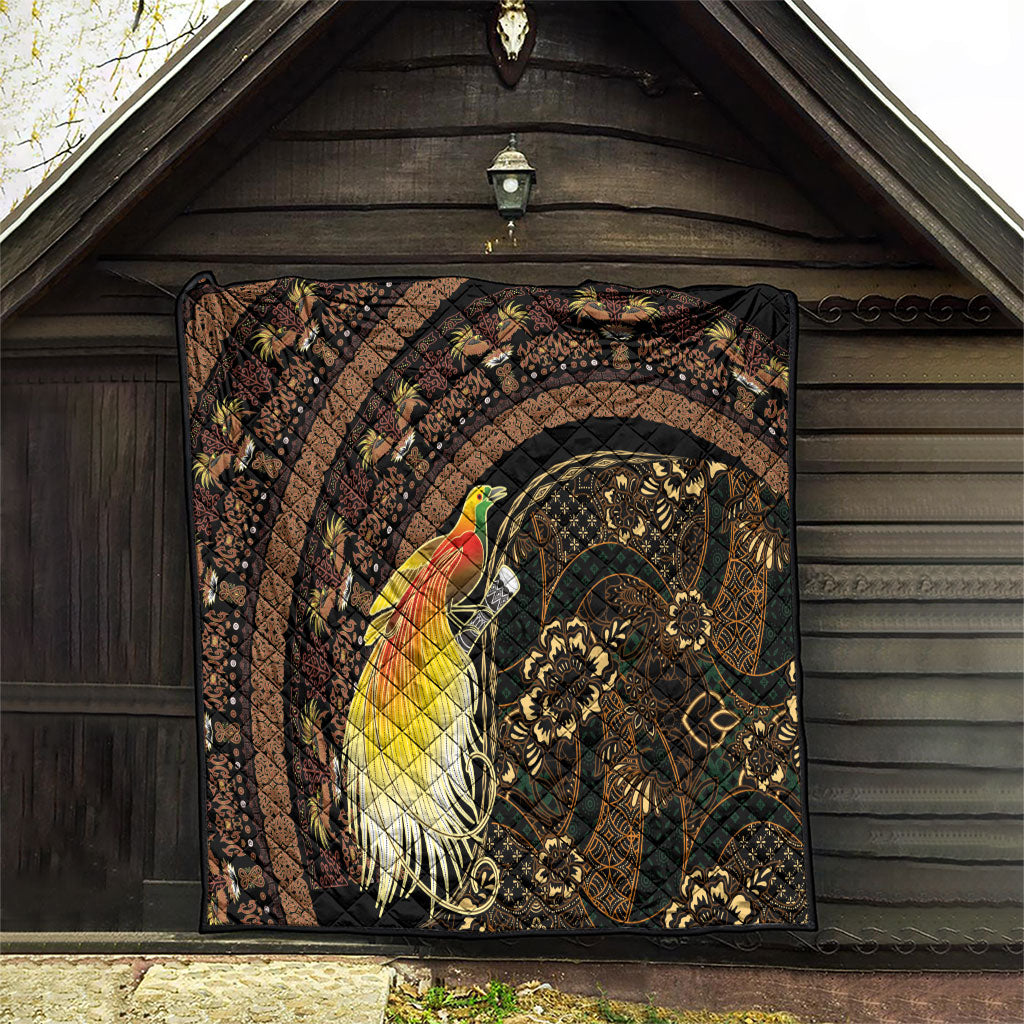 Papua New Guinea and Indonesia Batik Quilt Bird of Paradise with Tribal Batik Patterns