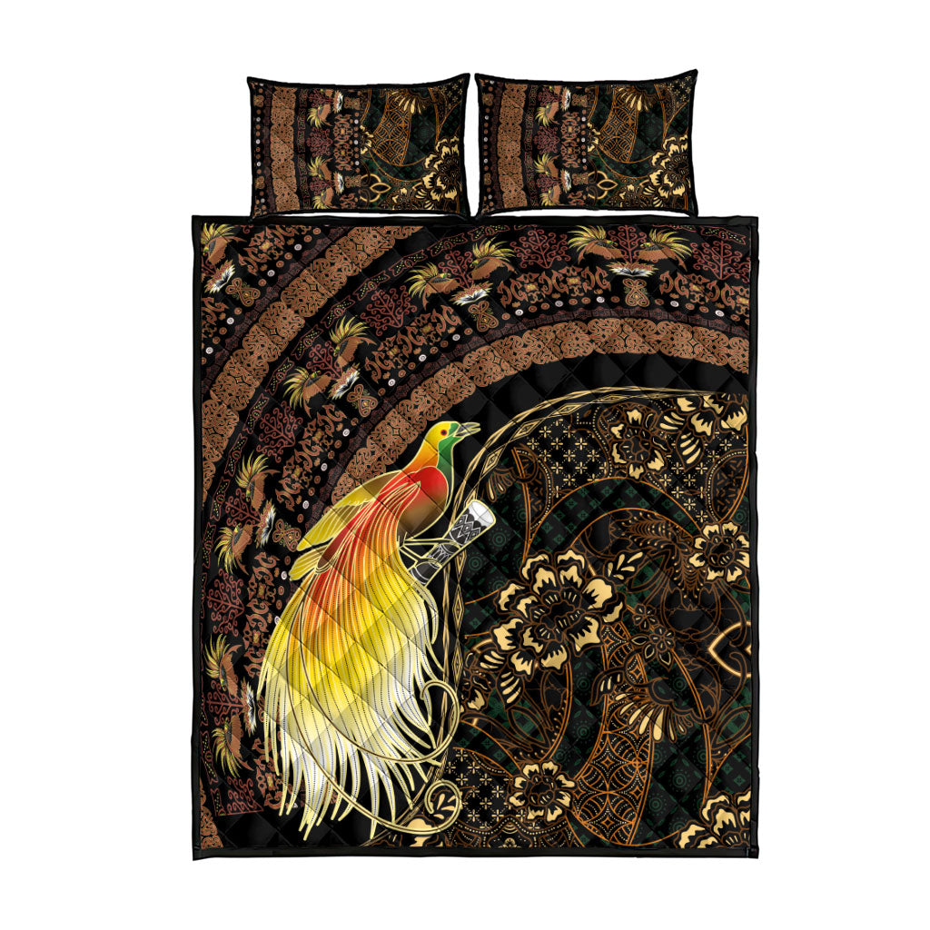 Papua New Guinea and Indonesia Batik Quilt Bed Set Bird of Paradise with Tribal Batik Patterns LT03 - Polynesian Pride