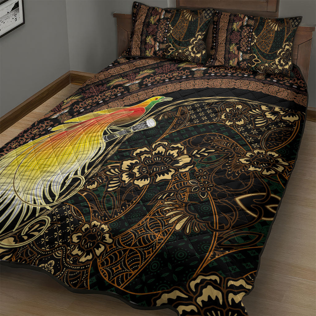 Papua New Guinea and Indonesia Batik Quilt Bed Set Bird of Paradise with Tribal Batik Patterns LT03 - Polynesian Pride