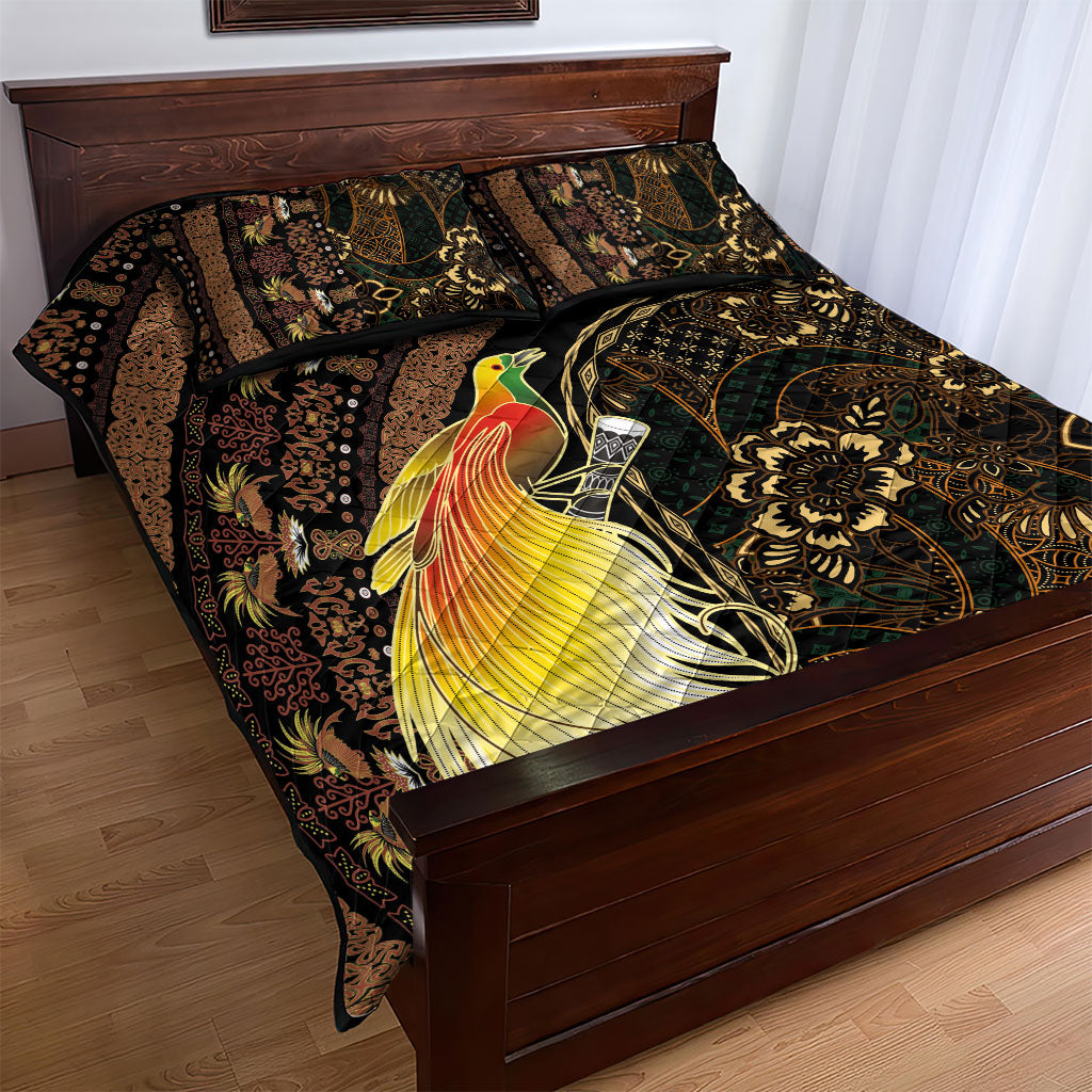 Papua New Guinea and Indonesia Batik Quilt Bed Set Bird of Paradise with Tribal Batik Patterns LT03 - Polynesian Pride