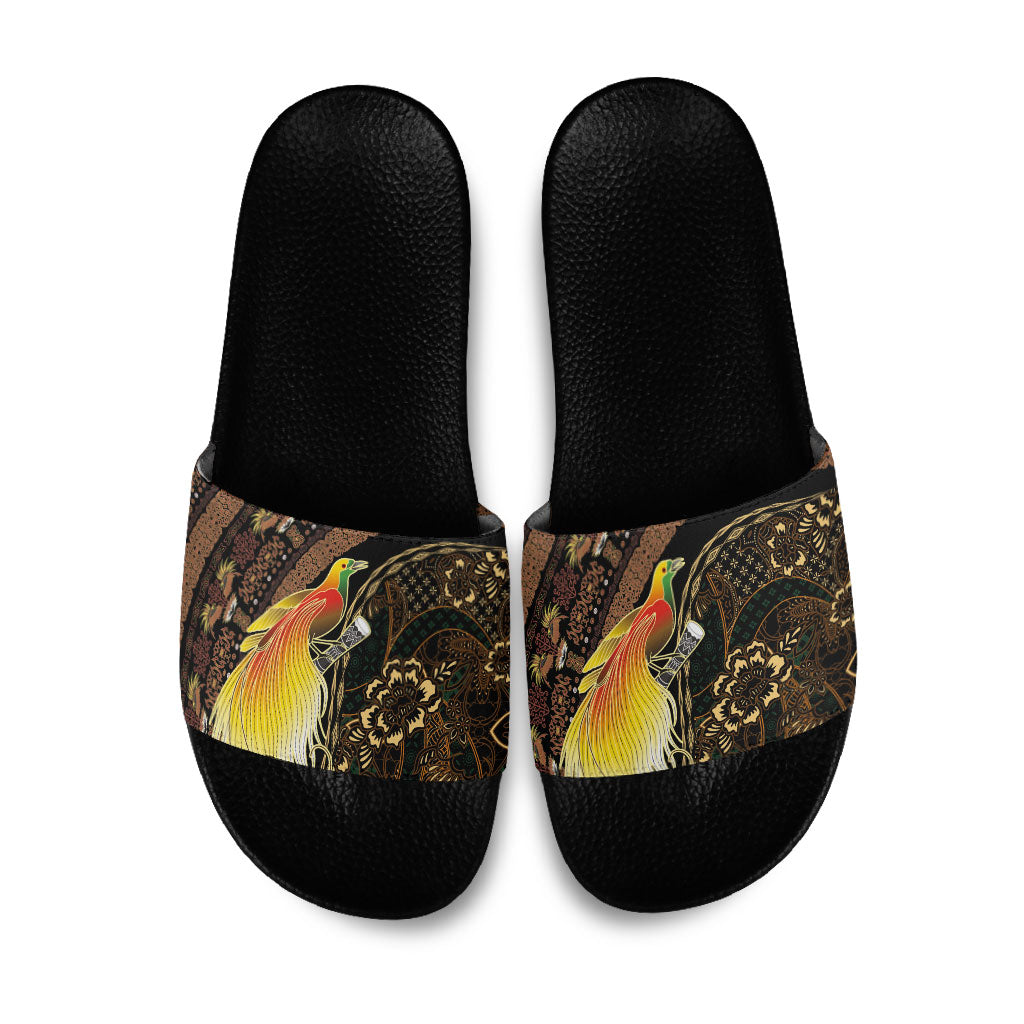 Papua New Guinea and Indonesia Batik Slide Sandals Bird of Paradise with Tribal Batik Patterns LT03 Multicolor - Polynesian Pride