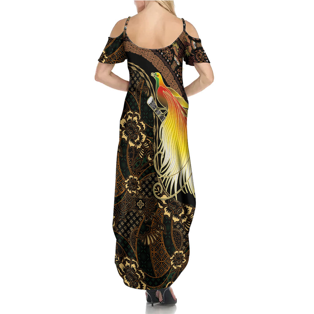 Papua New Guinea and Indonesia Batik Summer Maxi Dress Bird of Paradise with Tribal Batik Patterns LT03 - Polynesian Pride
