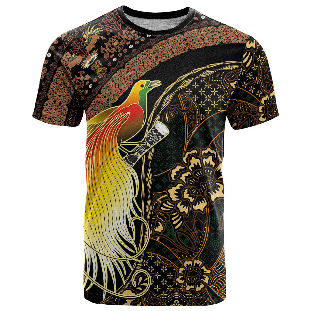 Papua New Guinea and Indonesia Batik T Shirt Bird of Paradise with Tribal Batik Patterns LT03 Multicolor - Polynesian Pride