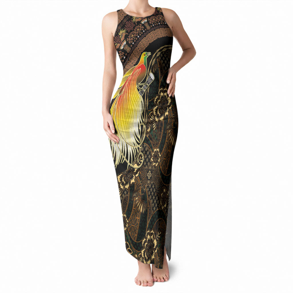 Papua New Guinea and Indonesia Batik Tank Maxi Dress Bird of Paradise with Tribal Batik Patterns LT03 Women Multicolor - Polynesian Pride