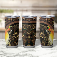 Papua New Guinea and Indonesia Batik Tumbler Cup Bird of Paradise with Tribal Batik Patterns LT03 - Polynesian Pride