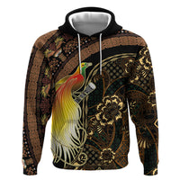 Papua New Guinea and Indonesia Batik Zip Hoodie Bird of Paradise with Tribal Batik Patterns LT03 Pullover Hoodie Multicolor - Polynesian Pride