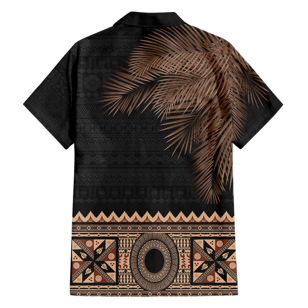 Fiji Palm Leaves Family Matching Summer Maxi Dress and Hawaiian Shirt Masi and Tapa Tribal Pattern Beige Color LT03 - Polynesian Pride