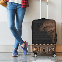 Fiji Palm Leaves Luggage Cover Masi and Tapa Tribal Pattern Beige Color LT03 - Polynesian Pride