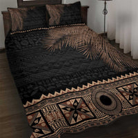 Fiji Palm Leaves Quilt Bed Set Masi and Tapa Tribal Pattern Beige Color LT03 Beige - Polynesian Pride