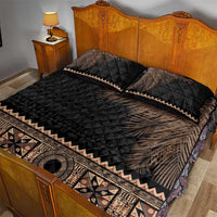 Fiji Palm Leaves Quilt Bed Set Masi and Tapa Tribal Pattern Beige Color LT03 - Polynesian Pride