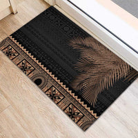 Fiji Palm Leaves Rubber Doormat Masi and Tapa Tribal Pattern Beige Color LT03 - Polynesian Pride