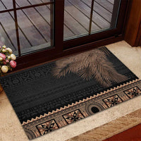 Fiji Palm Leaves Rubber Doormat Masi and Tapa Tribal Pattern Beige Color LT03 - Polynesian Pride