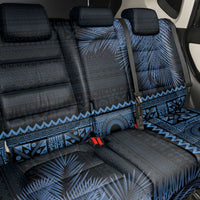 Fiji Palm Leaves Back Car Seat Cover Masi and Tapa Tribal Pattern Blue Color